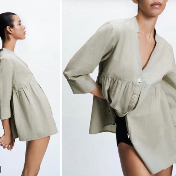 Zara Linen Blouse - Picture 3 of 4